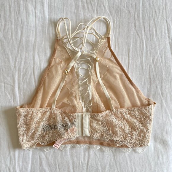 NWT Victoria's Secret Lace Halter Bra Lingerie (sz M) - Picture 4 of 7